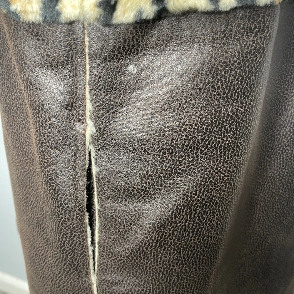 H‎ by Heurueh Leopard Print Shearling Vest